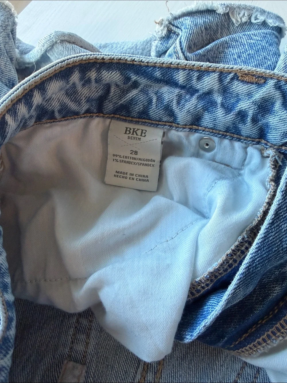 BKE Denim Light Blue High-Waist Denim Shorts